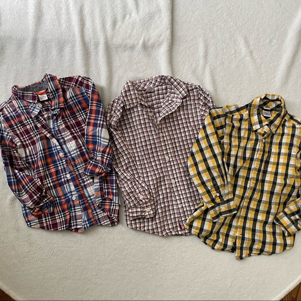 3 boys Gymboree collared button down shirts small 5 - 6